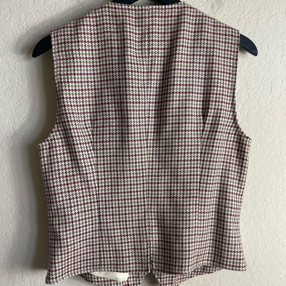 Vintage Celine Vest Wool Houndstooth Top Size 46 - Picture 7 of 8
